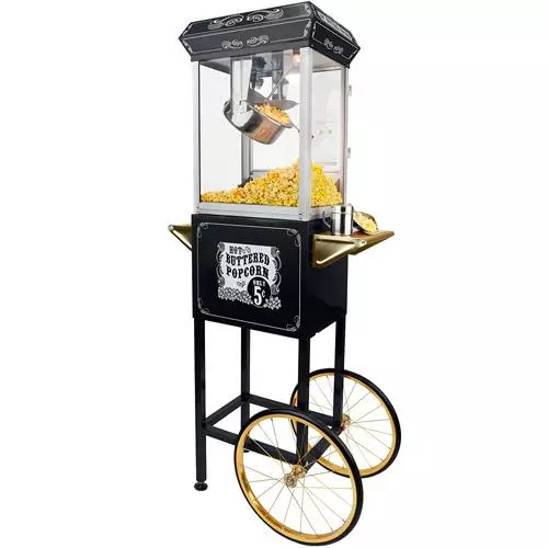 FunTime FT862CBG 8oz Black Popcorn Popper Machine Maker Cart Vintage Style 10 FunTime FT862CBG 8oz Black Popcorn Popper Machine Maker Cart Vintage Style