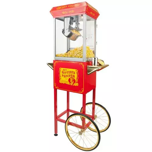 FunTime FT454CR 4oz Red Popcorn Popper Machine Maker Cart Vintage Style Home Goods 10 FunTime FT454CR 4oz Red Popcorn Popper Machine Maker Cart Vintage Style Home Goods