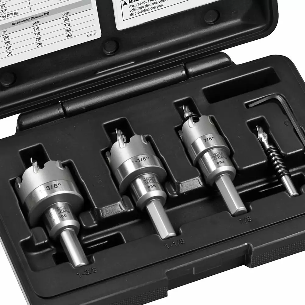 Klein 31872 Multi-Size Split Point Carbide Hole Cutter Set - 4pc Tools & Equipment 4 Klein 31872 Multi-Size Split Point Carbide Hole Cutter Set - 4pc Tools & Equipment