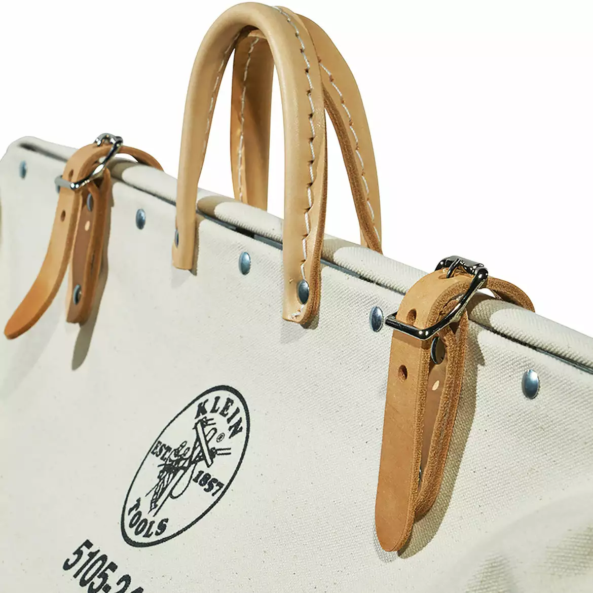 Tools & Equipment Klein 510524 24-Inch Steel Frame Riveted Leather Canvas Tool Bag 6 Tools & Equipment Klein 510524 24-Inch Steel Frame Riveted Leather Canvas Tool Bag