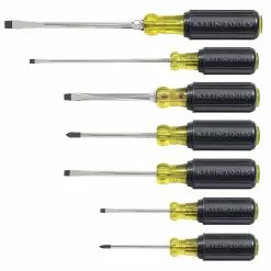 Klein 85076 Durable Chrome Cushion-Grip Screwdriver Set - 7pc