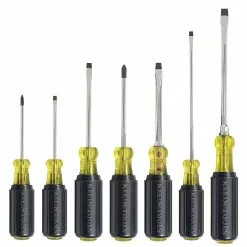 Klein 85076 Durable Chrome Cushion-Grip Screwdriver Set - 7pc