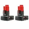 Tools & Equipment Milwaukee 48-11-2412 M12 12V 3.0Ah REDLITHIUM XC Compact Battery -2pk
