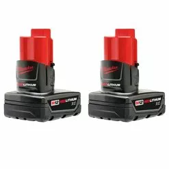 Tools & Equipment Milwaukee 48-11-2412 M12 12V 3.0Ah REDLITHIUM XC Compact Battery -2pk