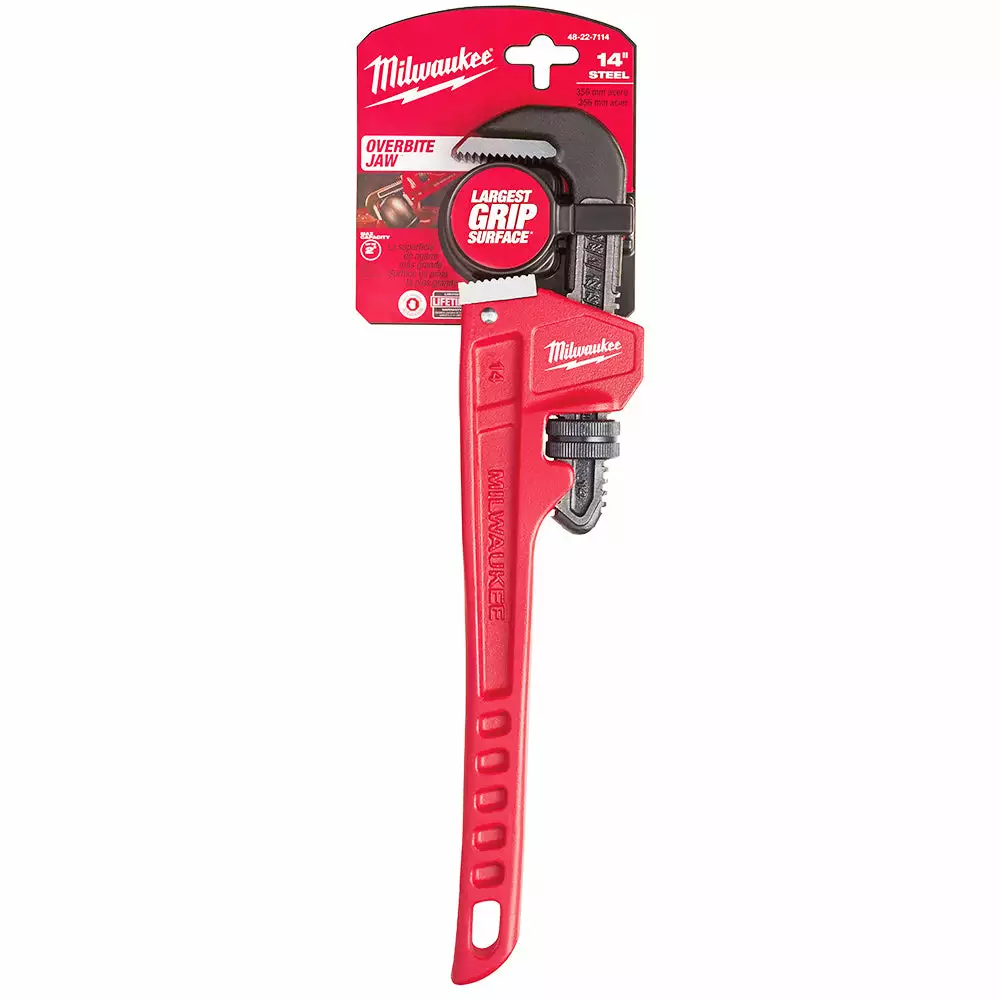 Tools & Equipment Milwaukee 48-22-7114 14-Inch Durable Steel Ergonomic Overbite Pipe Wrench 6 Tools & Equipment Milwaukee 48-22-7114 14-Inch Durable Steel Ergonomic Overbite Pipe Wrench