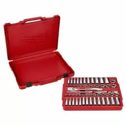 Tools & Equipment Milwaukee 48-22-9008 3/8-Inch Drive SAE And Metric Ratchet And Socket Set - 56pc