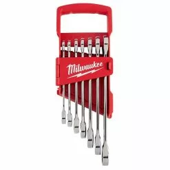 Tools & Equipment Milwaukee 48-22-9406 Durable SAE Ratcheting Combination Wrench Set - 7pc
