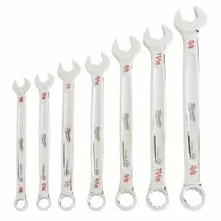 Milwaukee 48-22-9407 7-Piece Standard Open-End Combination Wrench Set Tools & Equipment