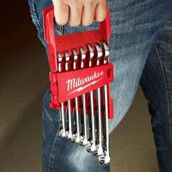 Milwaukee 48-22-9407 7-Piece Standard Open-End Combination Wrench Set Tools & Equipment