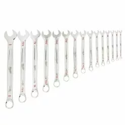 Milwaukee 48-22-9415 15-Piece Standard Open-End Combination Wrench Set Tools & Equipment