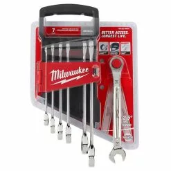Milwaukee 48-22-9506 Durable Metric Ratcheting Combination Wrench Set - 7pc Tools & Equipment