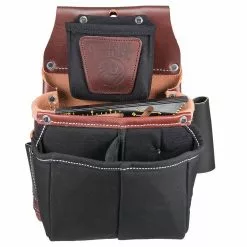 Occidental Leather 5564 Belt-Worn Fastener Bag With Divided Nylon Double Bag