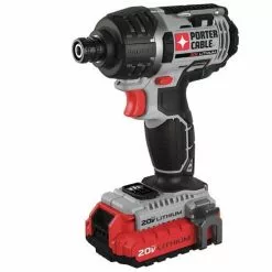 Tools & Equipment Porter-Cable PCCK640LB 20-Volt 1/4-Inch Hex Lithium Ion Impact Driver Kit