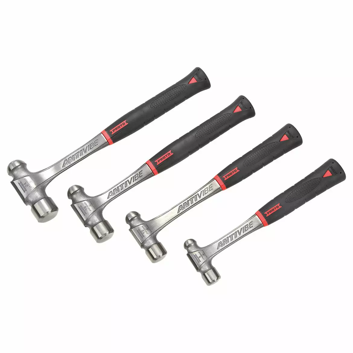 Proto J1304AVPS Durable Steel Anti-Slip Anti-Vibe Ball Pein Hammer Set - 4pc 3 Proto J1304AVPS Durable Steel Anti-Slip Anti-Vibe Ball Pein Hammer Set - 4pc