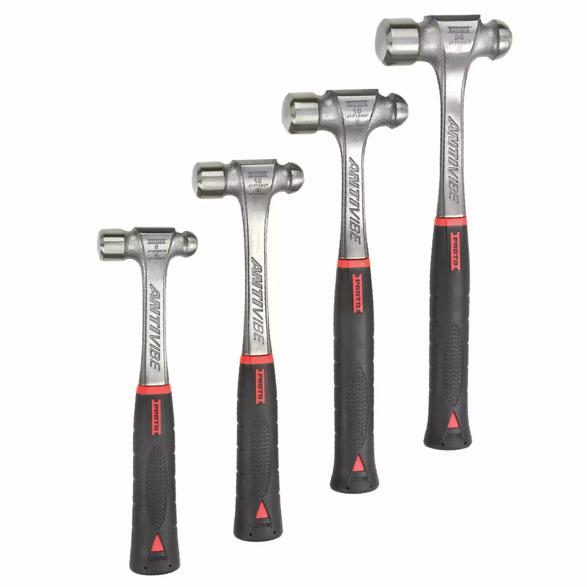 Proto J1304AVPS Durable Steel Anti-Slip Anti-Vibe Ball Pein Hammer Set - 4pc 4 Proto J1304AVPS Durable Steel Anti-Slip Anti-Vibe Ball Pein Hammer Set - 4pc