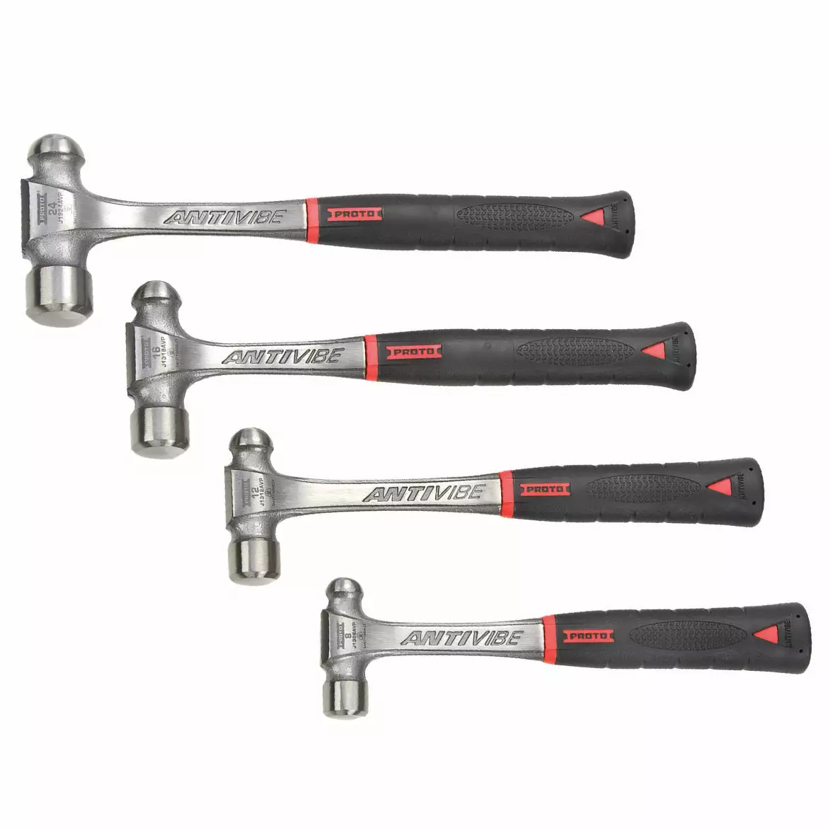 Proto J1304AVPS Durable Steel Anti-Slip Anti-Vibe Ball Pein Hammer Set - 4pc 5 Proto J1304AVPS Durable Steel Anti-Slip Anti-Vibe Ball Pein Hammer Set - 4pc