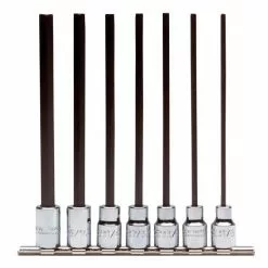 Proto J4990-7XL 3/8-Inch Durable Chrome Square Drive SAE Long Hex Bit Set - 7pc Tools & Equipment