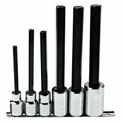 Proto J5441-6XL 1/2-Inch Fractional Square Drive Extra Long Hex Bit Set - 6pc Tools & Equipment
