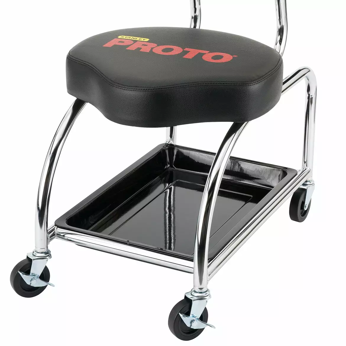 Automotive Proto JFC1010 18-Inch Durable Black/Chrome Heavy-Duty Tool Trolley Stool 4 Automotive Proto JFC1010 18-Inch Durable Black/Chrome Heavy-Duty Tool Trolley Stool