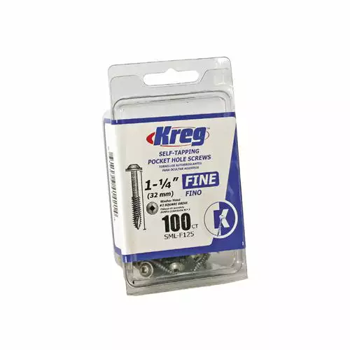 Kreg SML-F125-100 1-1/4" 7-Fine Washer-Head Pocket Screws, 100-Count 3 Kreg SML-F125-100 1-1/4" 7-Fine Washer-Head Pocket Screws, 100-Count