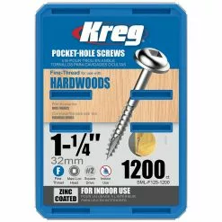 Kreg SML-F125-1200 1-1/4-Inch Fine Thread Washer-Head Pocket Screws - 1,200pk Tools & Equipment 7 Kreg SML-F125-1200 1-1/4-Inch Fine Thread Washer-Head Pocket Screws - 1,200pk Tools & Equipment